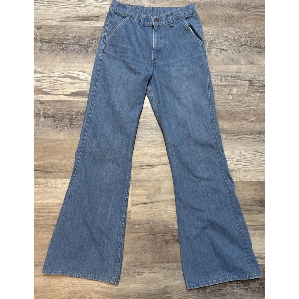 Vintage LEVIS Orange Tab 1970s Jeans Flare Bell Bottom Hippie Boho 27x29 3/4"